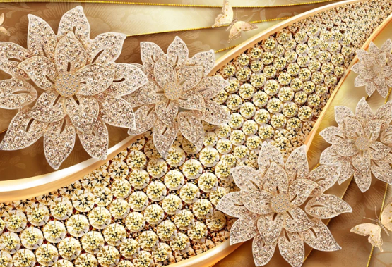 

Фотообои Walldeco Золотые цветы и дорога из камней №dec-221 Волокно