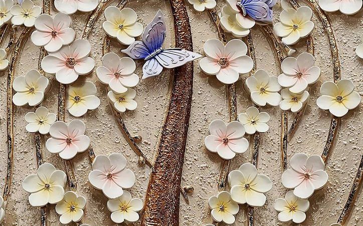

Фотообои Walldeco Дерево с свисающими цветущими ветками №dec_3091 Волокно
