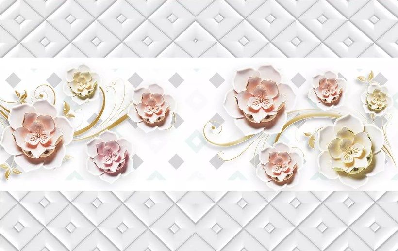 

Фотообои Walldeco 3d геометрический узор из красивых цветов №dec_3034 Фреска