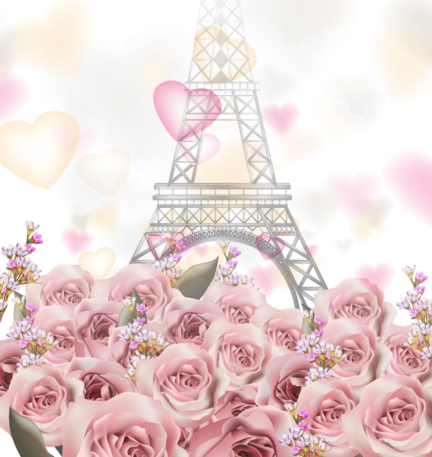 

Фотообои Walldeco Розы на фоне Эйфелевой башни №39495 Лоск