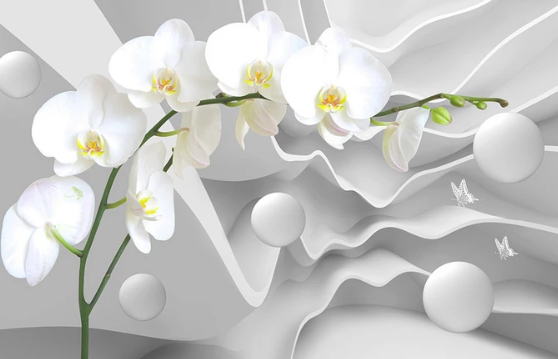 

Фотообои Walldeco Абстракция: орхидея, шары и бабочки №dec-070 Гладь