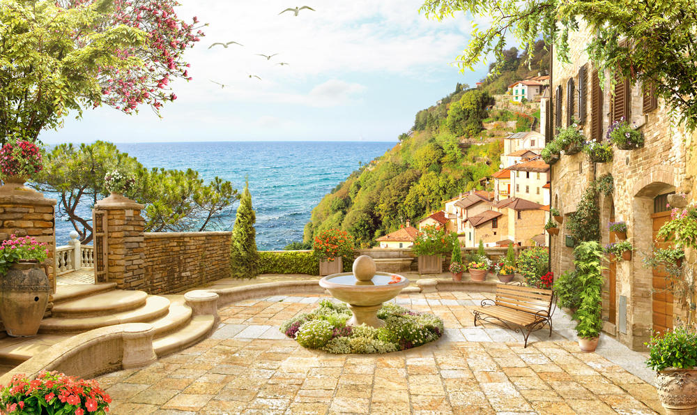 

Фотообои Walldeco Домики у моря №31864 Жаккард