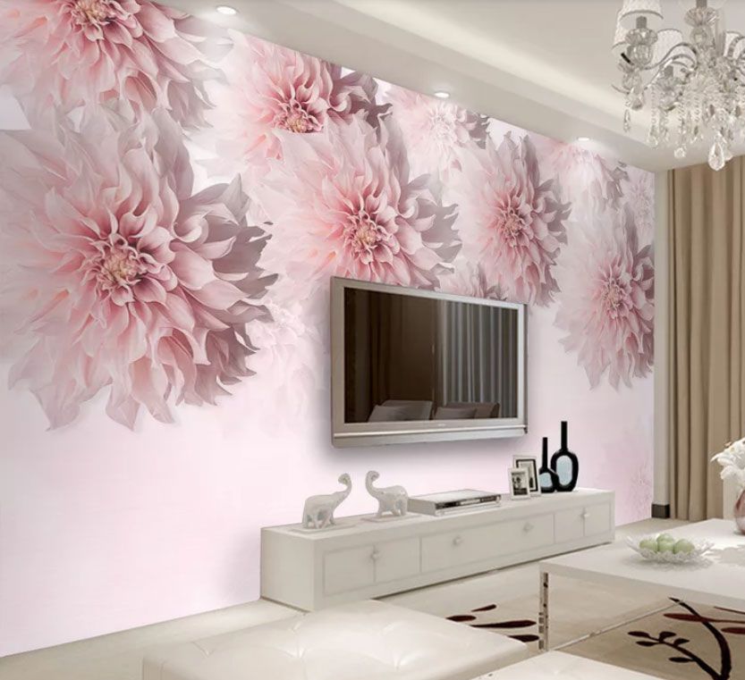 

Фотообои Walldeco Цветы розового пиона №dec-2115 Мелкий песок с блестками