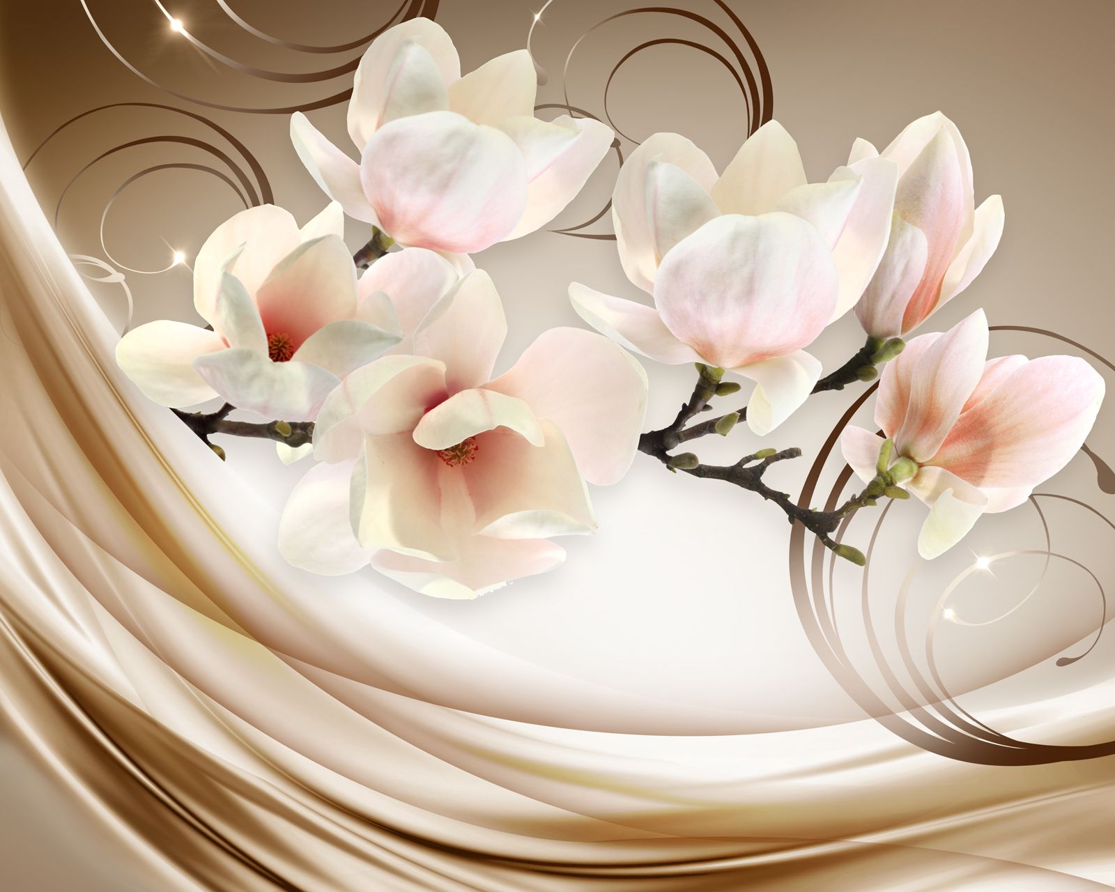 

Фотообои Walldeco Веточка с цветами №40483 Жаккард