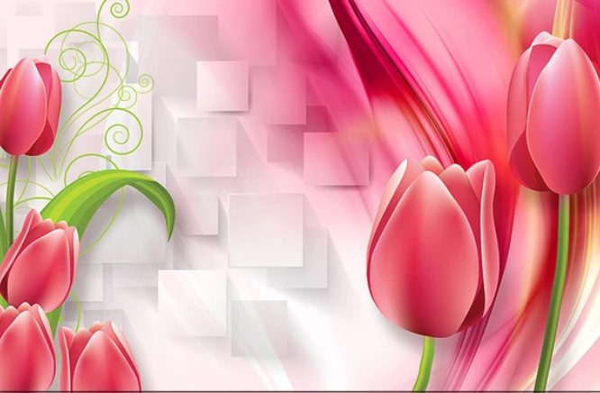 

Фотообои Walldeco Абстракция: 3d красные тюльпаны №dec-013 Фреска