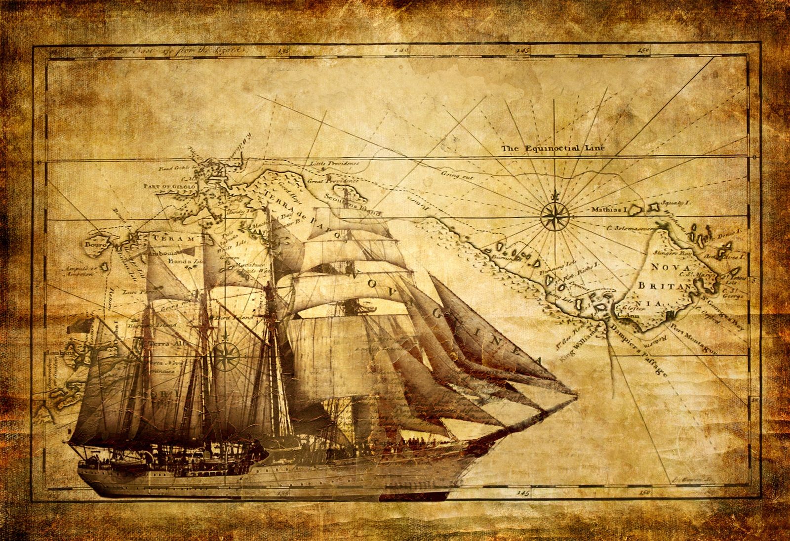 

Фотообои Walldeco Корабль и карта №0295 Гладь