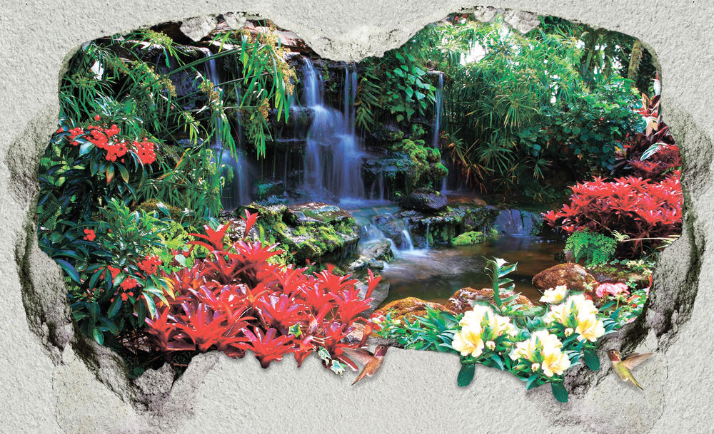 

Фотообои Walldeco Цветы у водопада №31756 Жаккард
