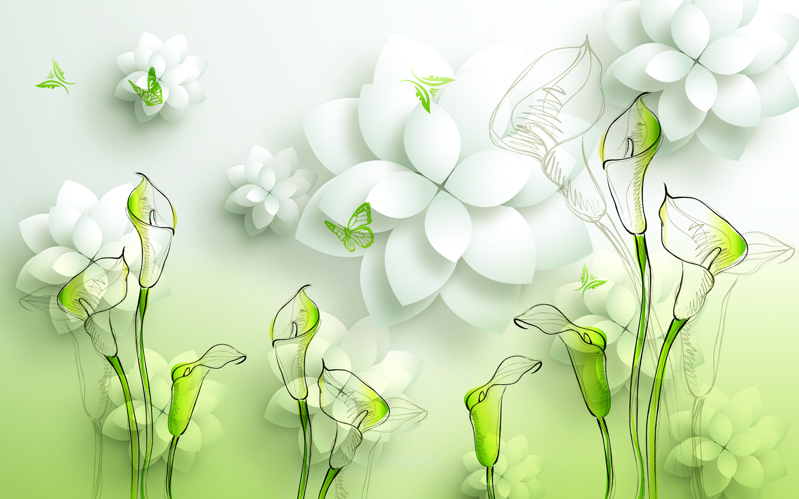 

Фотообои Walldeco Каллы №38850 Жаккард