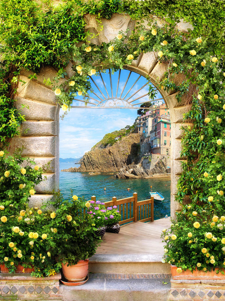 

Фотообои Walldeco Скала в окне №31573 Гладь