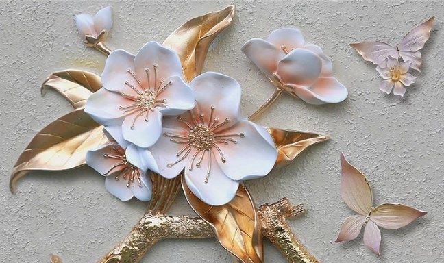 

Фотообои Walldeco Цветы вишни на золотом дереве №dec_3073 Волокно
