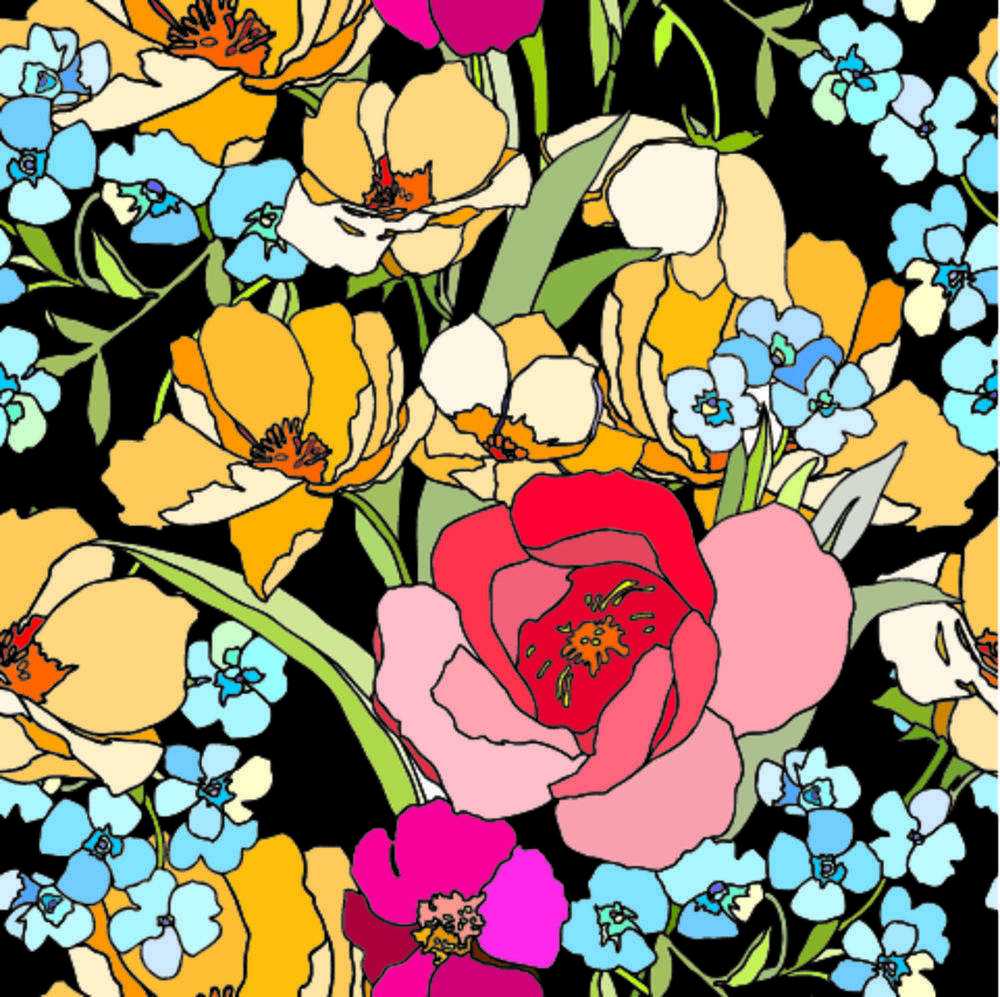 

Фотообои Walldeco цветочный принт №11076 Фреска