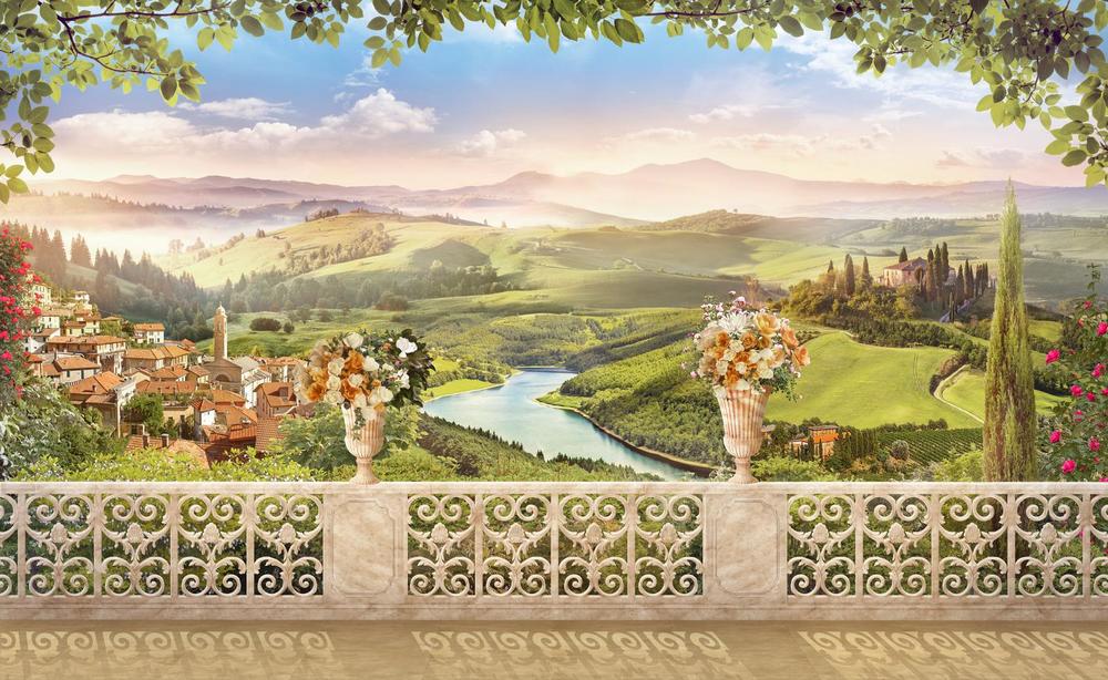 

Фотообои Walldeco Вид на город у реки №33081 Жаккард
