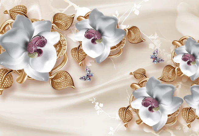

Фотообои Walldeco Цветочное украшение №dec-170 Жаккард