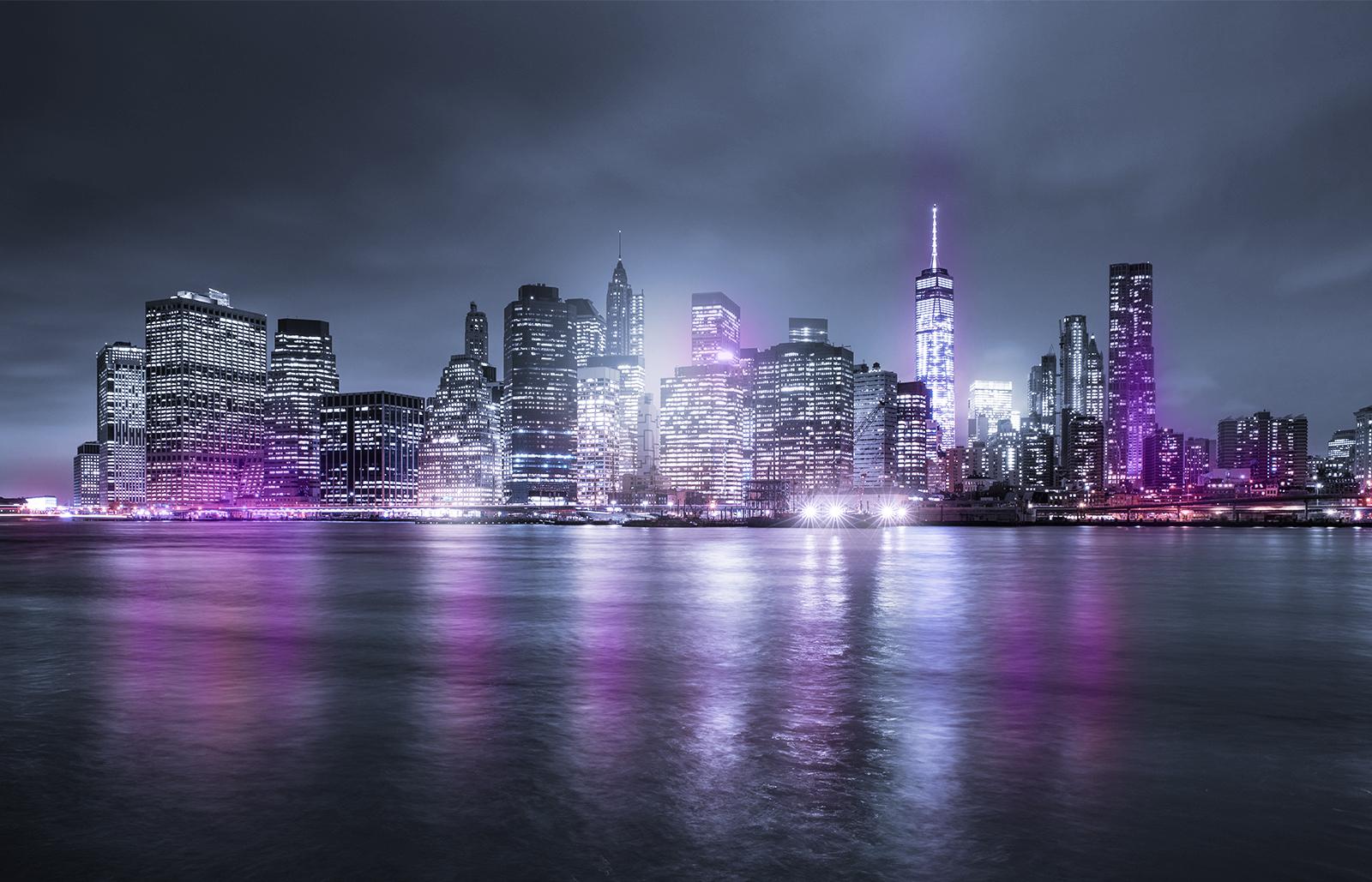 

Фотообои Walldeco Отражение ночного города №36381 Гладь