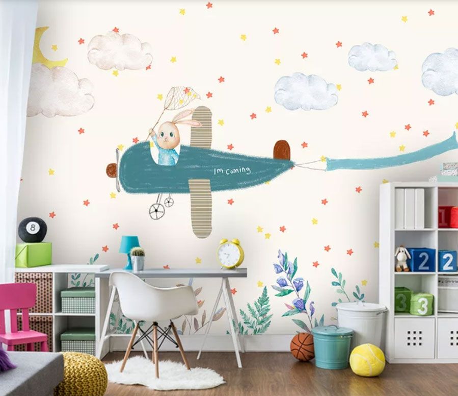 

Фотообои Walldeco Зайчик в самолете №dec-2061 Волокно