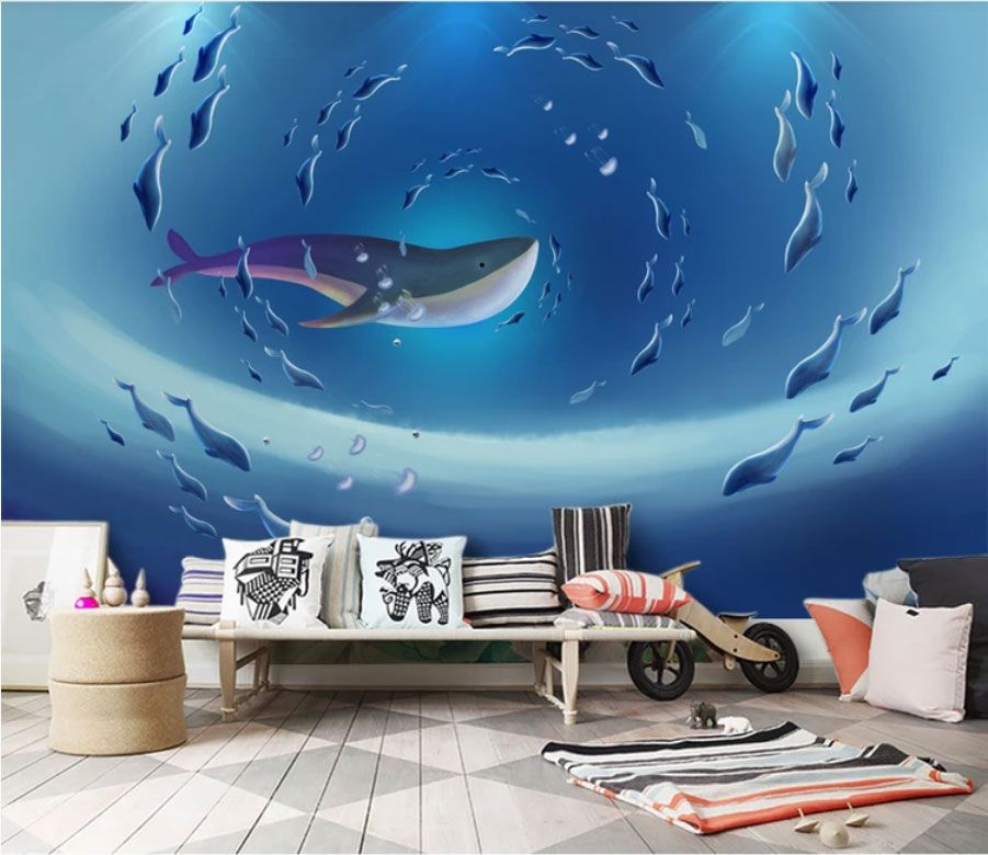 

Фотообои Walldeco Стая китов №dec-2064 Жаккард