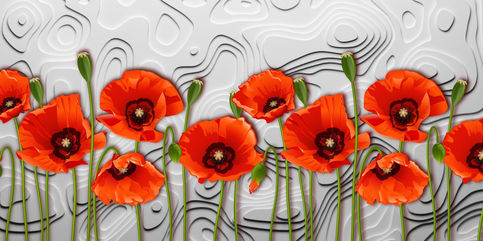 

Фотообои Walldeco Маки №25883 Базальт