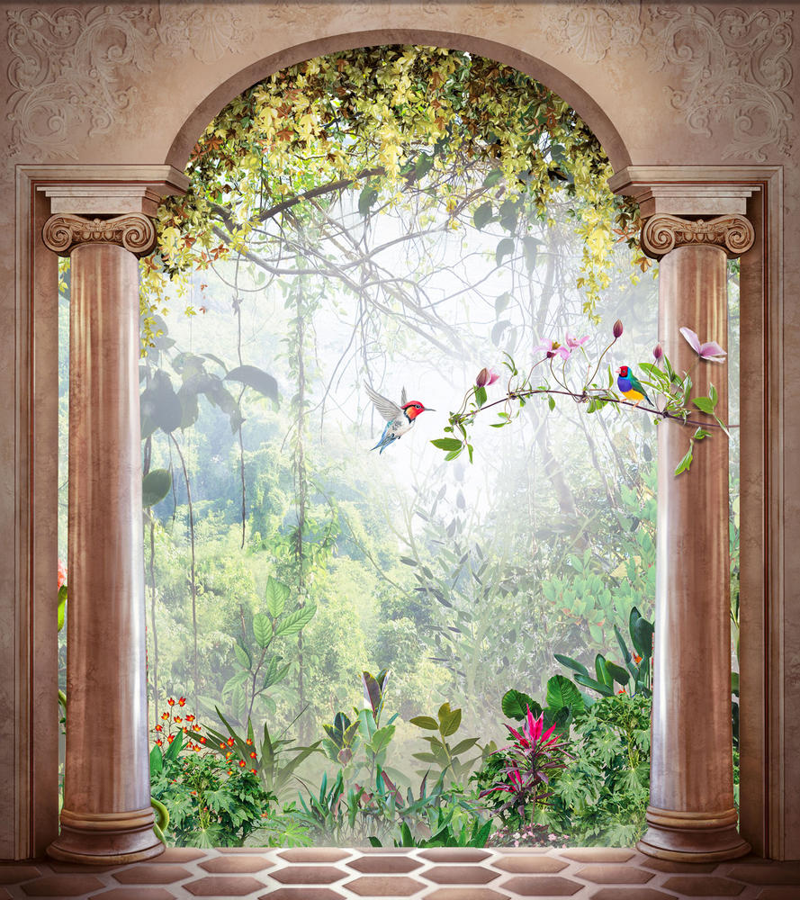 

Фотообои Walldeco Птички №30837 Мелкий песок с блестками