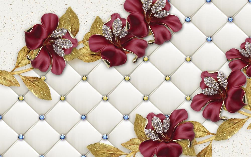 

Фотообои Walldeco Декоративные красные цветы №33861 Гладь