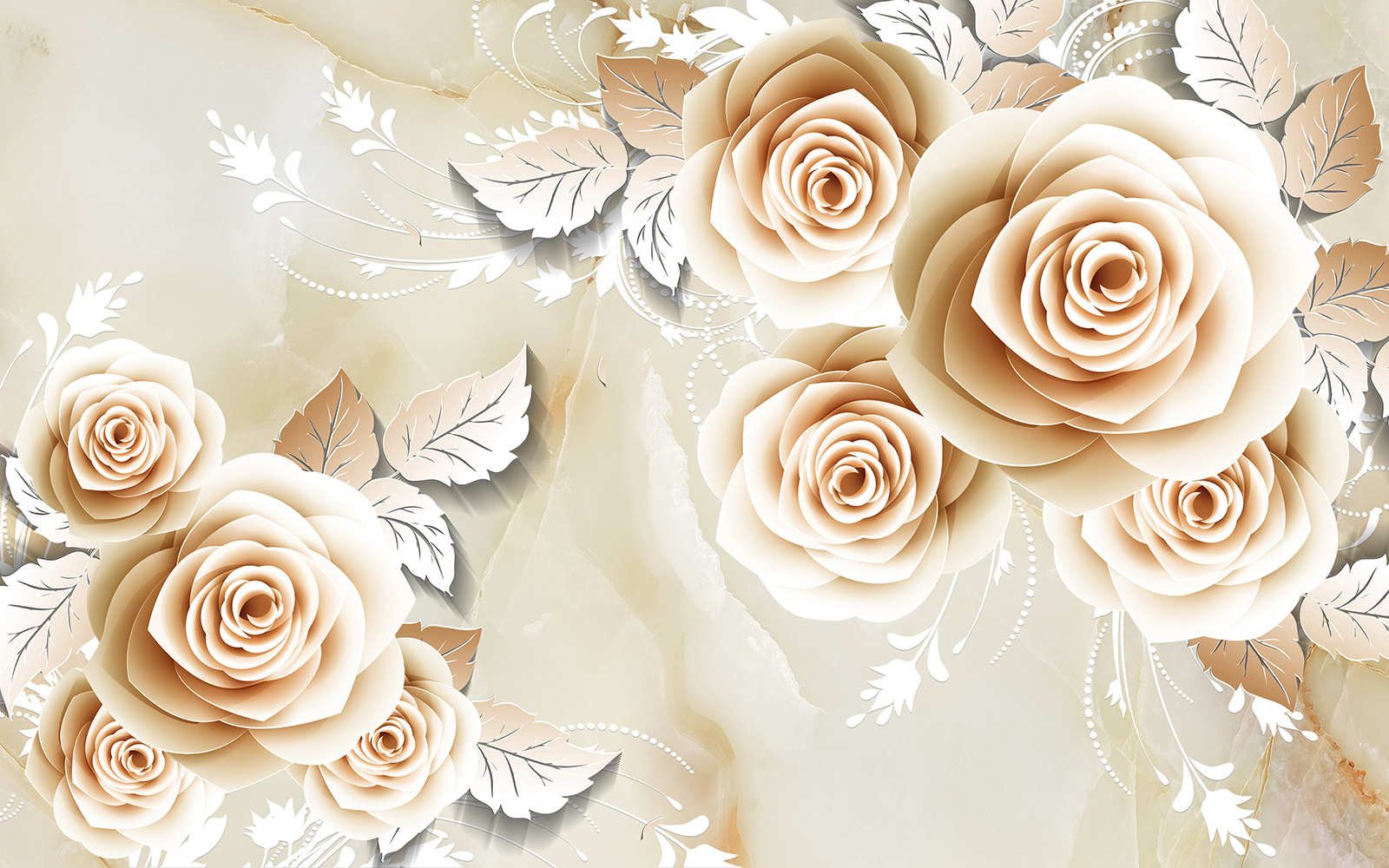 

Фотообои Walldeco Узор из бежевых роз №39473 Гладь