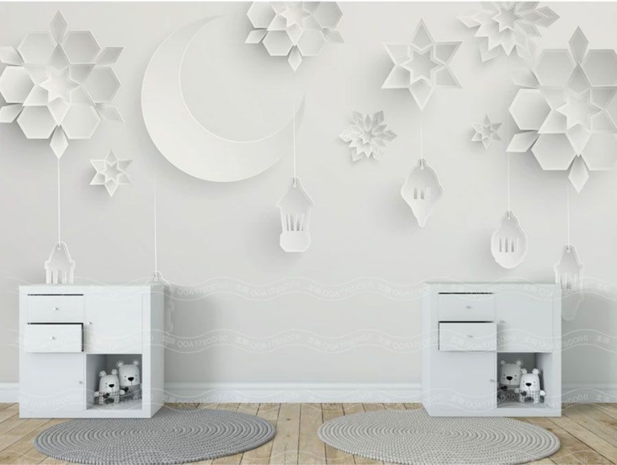 

Фотообои Walldeco 3d бумажная луна и звезды №dec-2057 Лоск