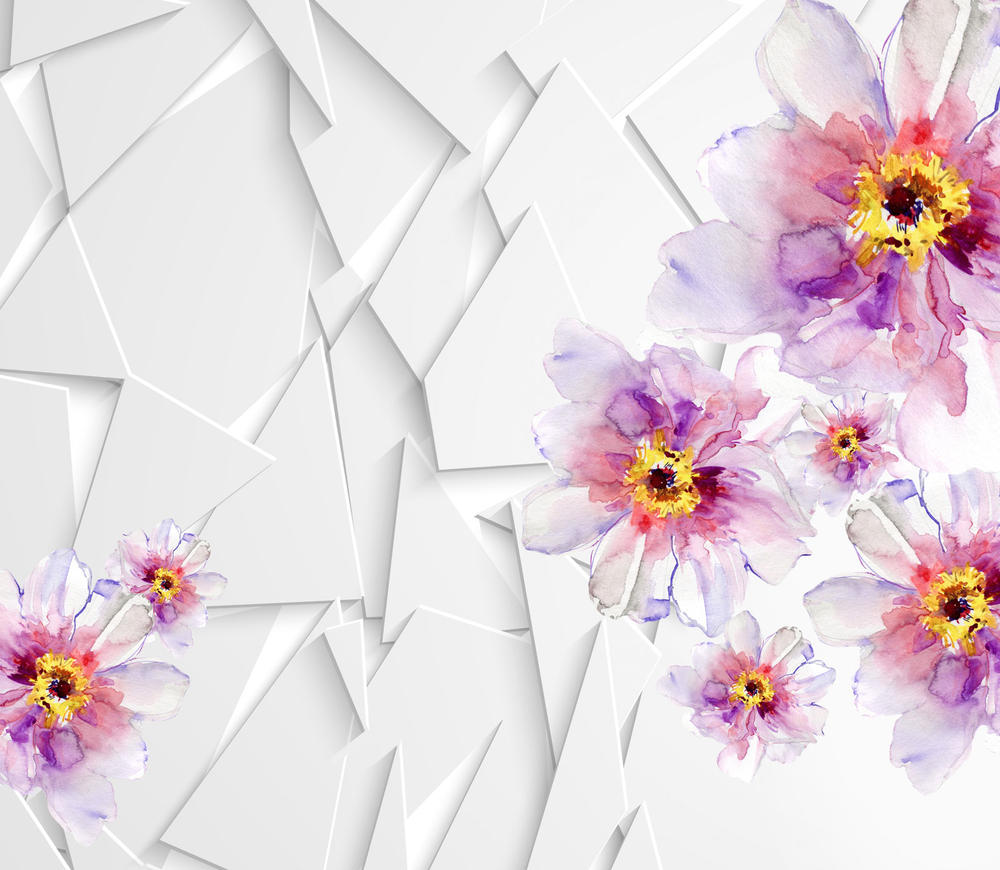 

Фотообои Walldeco Акварель и геометрия №31367 Волокно