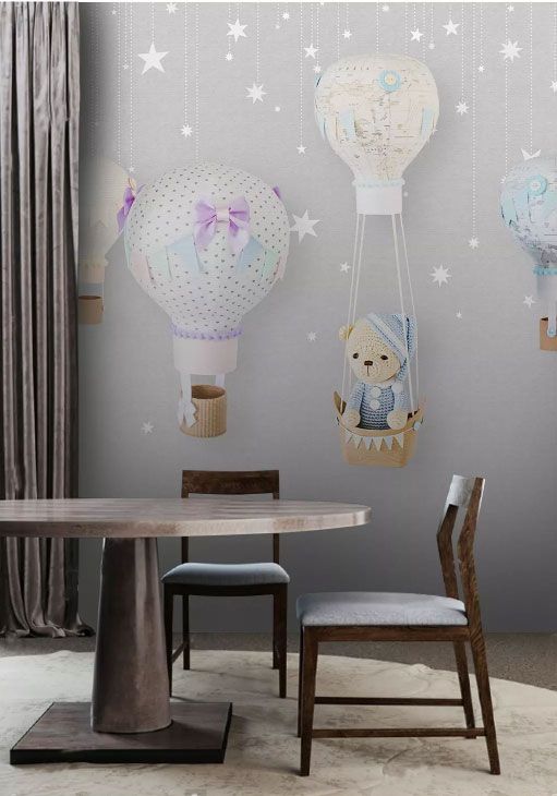 

Фотообои Walldeco Игрушечный мишка на воздушном шаре №dec-1364 Волокно