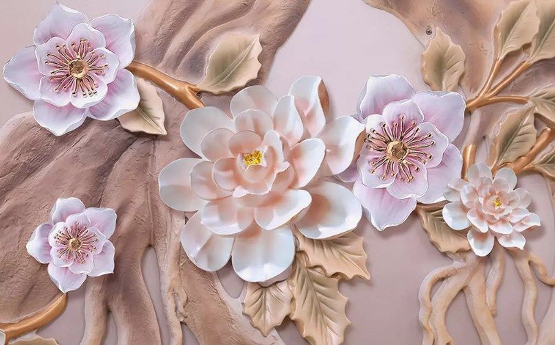 

Фотообои Walldeco Барельеф: красивые цветы №dec_3070 Гладь