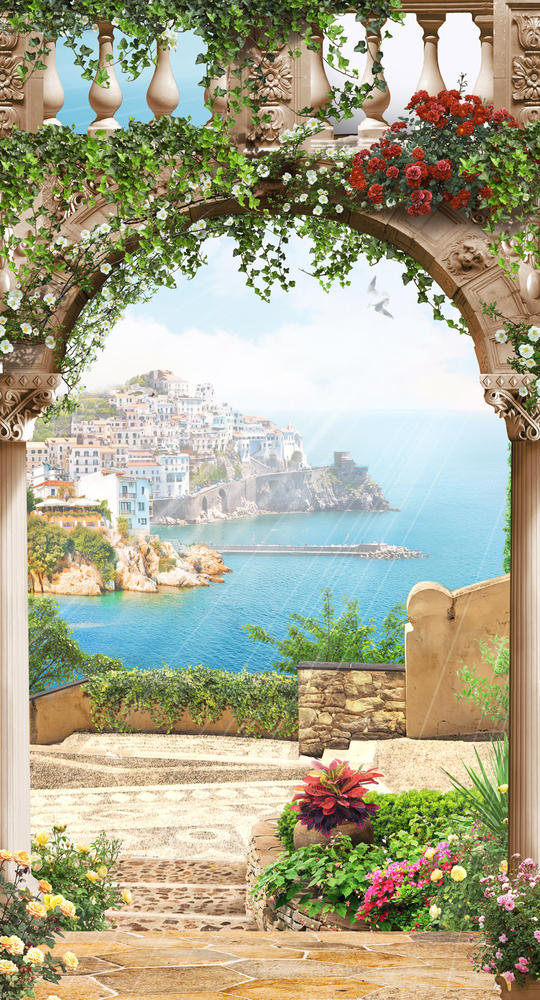

Фотообои Walldeco Цветочная арка №31895 Базальт