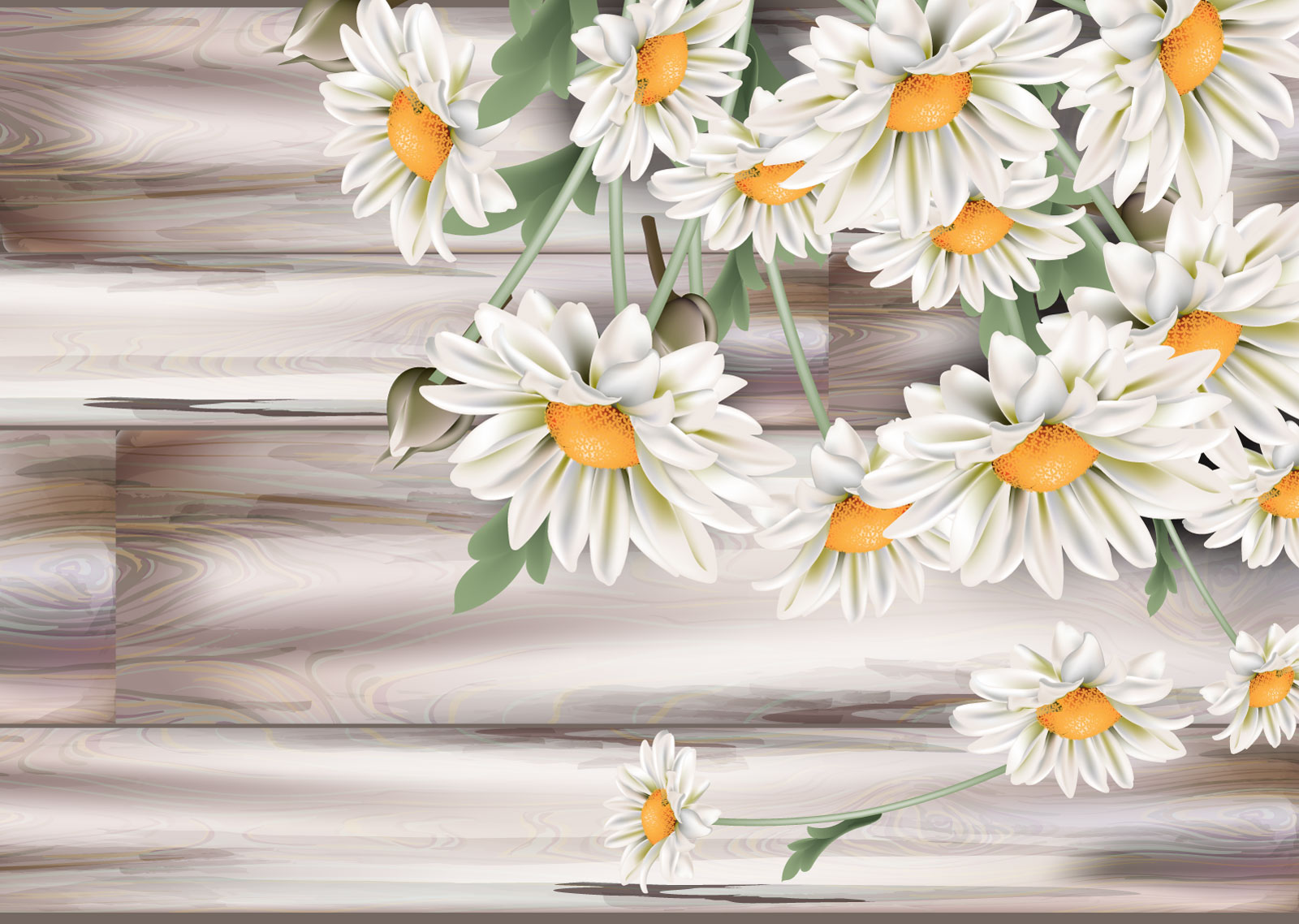 

Фотообои Walldeco Ромашки №39523 Мелкий песок с блестками