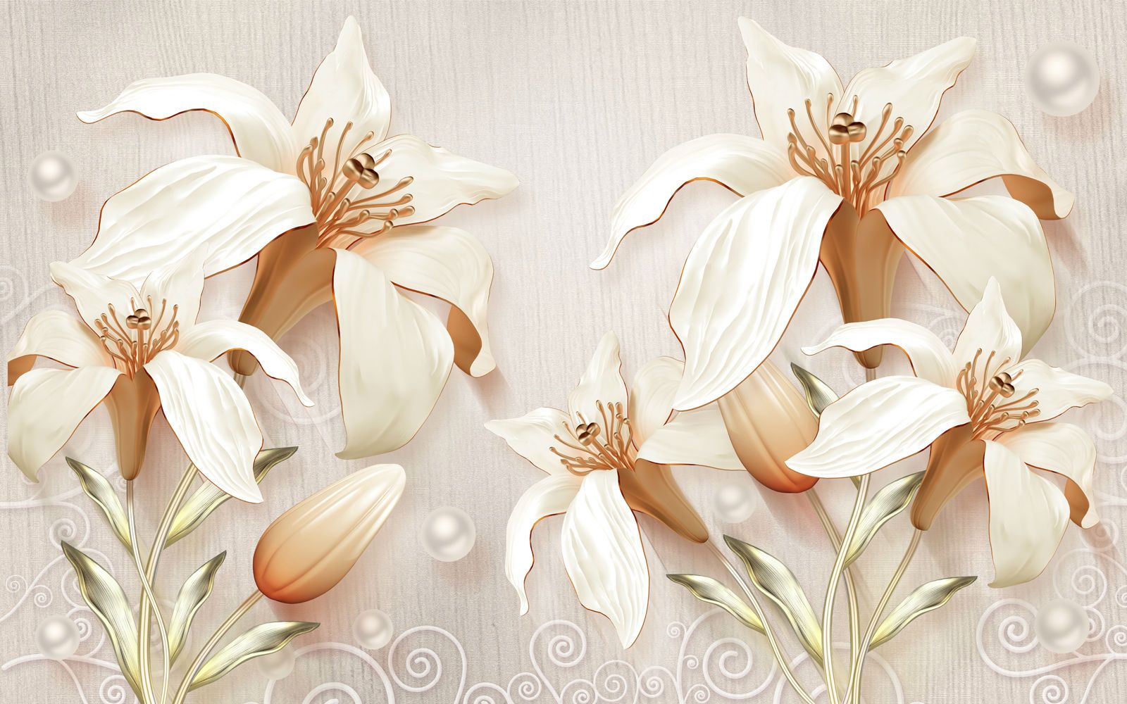 

Фотообои Walldeco Семь лилий №38444 Жаккард