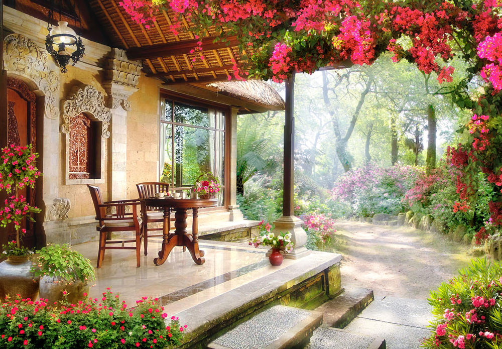 

Фотообои Walldeco Летний дом №31598 Мелкий песок с блестками