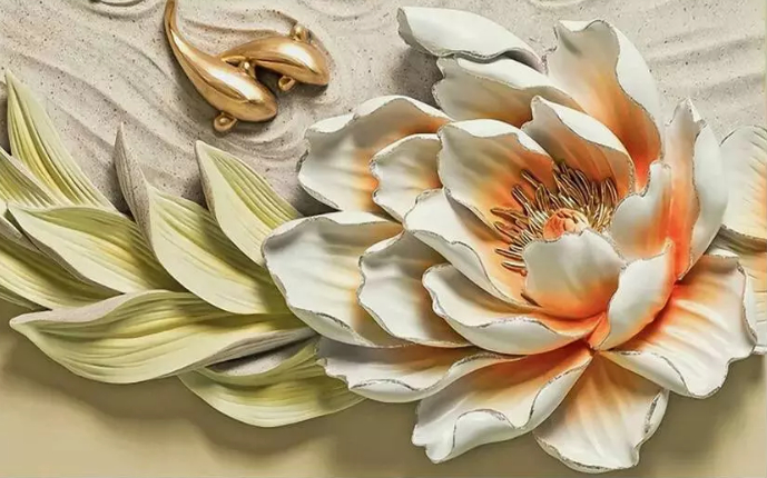 

Фотообои Walldeco Огненный цветок и рыбки №dec-440 Волокно