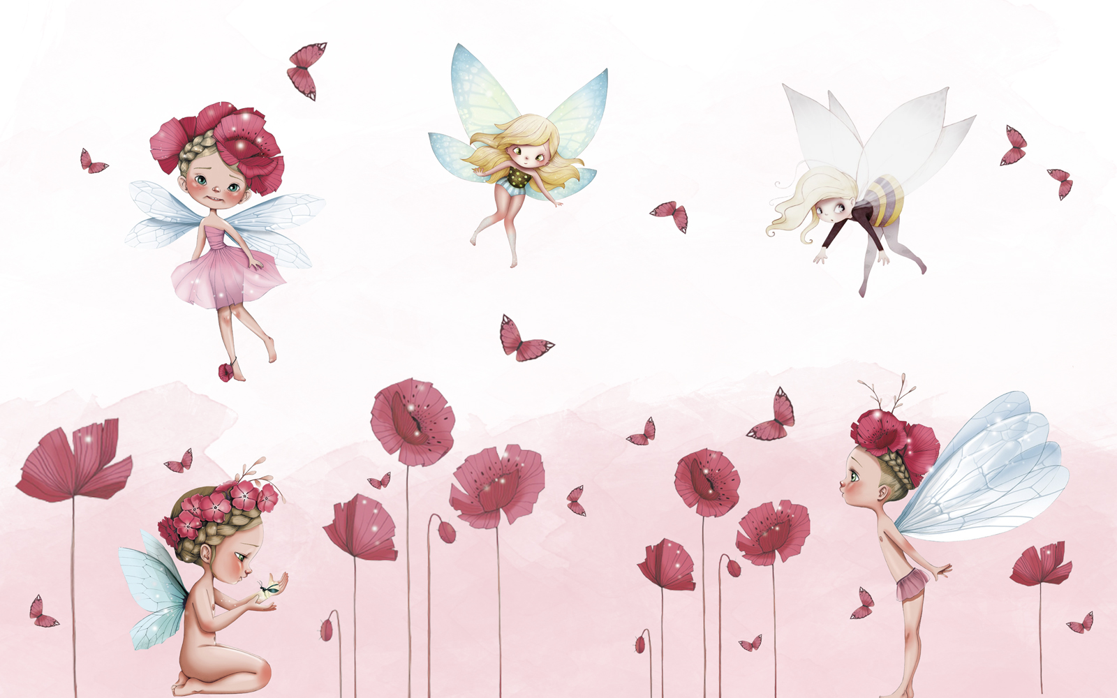 

Фотообои Walldeco Феи в маках №38620 Гладь