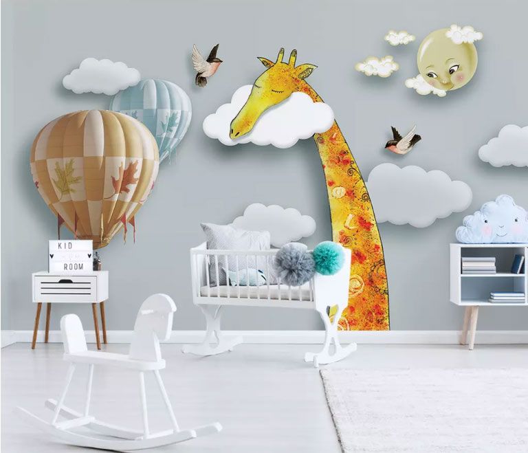 

Фотообои Walldeco Спящий жираф на облаке №dec-1381 Жаккард