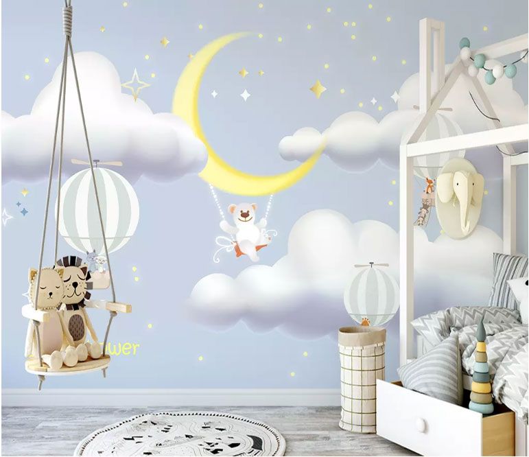 

Фотообои Walldeco Медвежонок катающийся на луне №dec-1399 Фреска