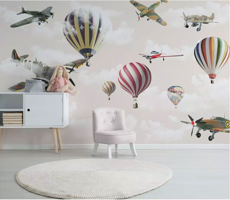 

Фотообои Walldeco Самолеты и шары №dec-1365 Мелкий песок с блестками