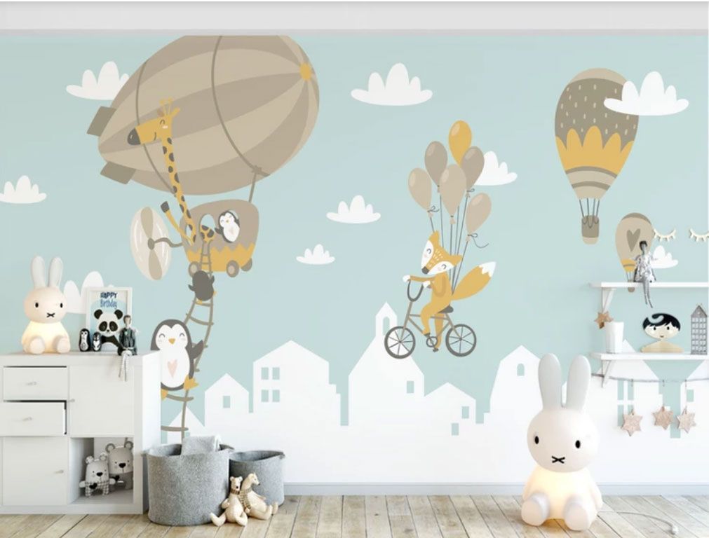 

Фотообои Walldeco Животные в воздухе: пингвины, лисички №dec-2049 Гладь