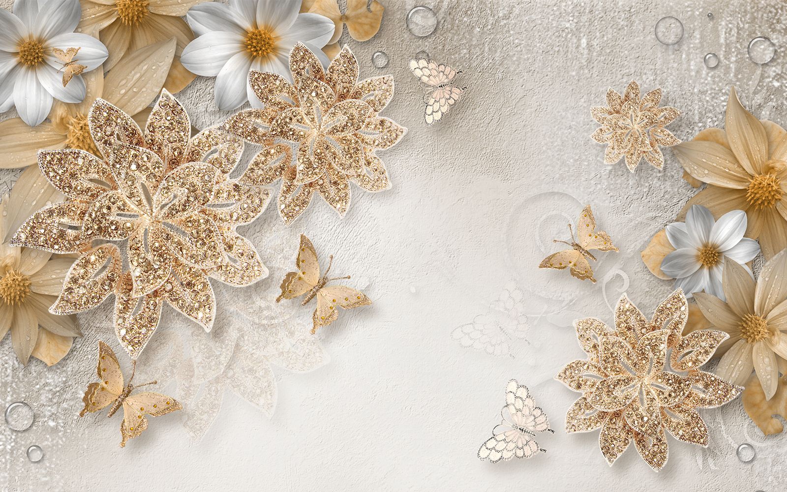 

Фотообои Walldeco Цветы из камней №33513 Жаккард