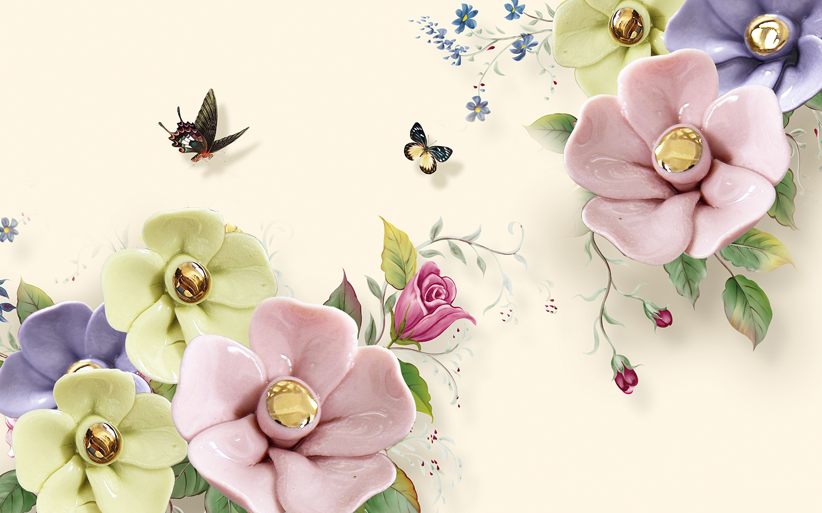 

Фотообои Walldeco Фарфоровые цветы №35457 Волокно