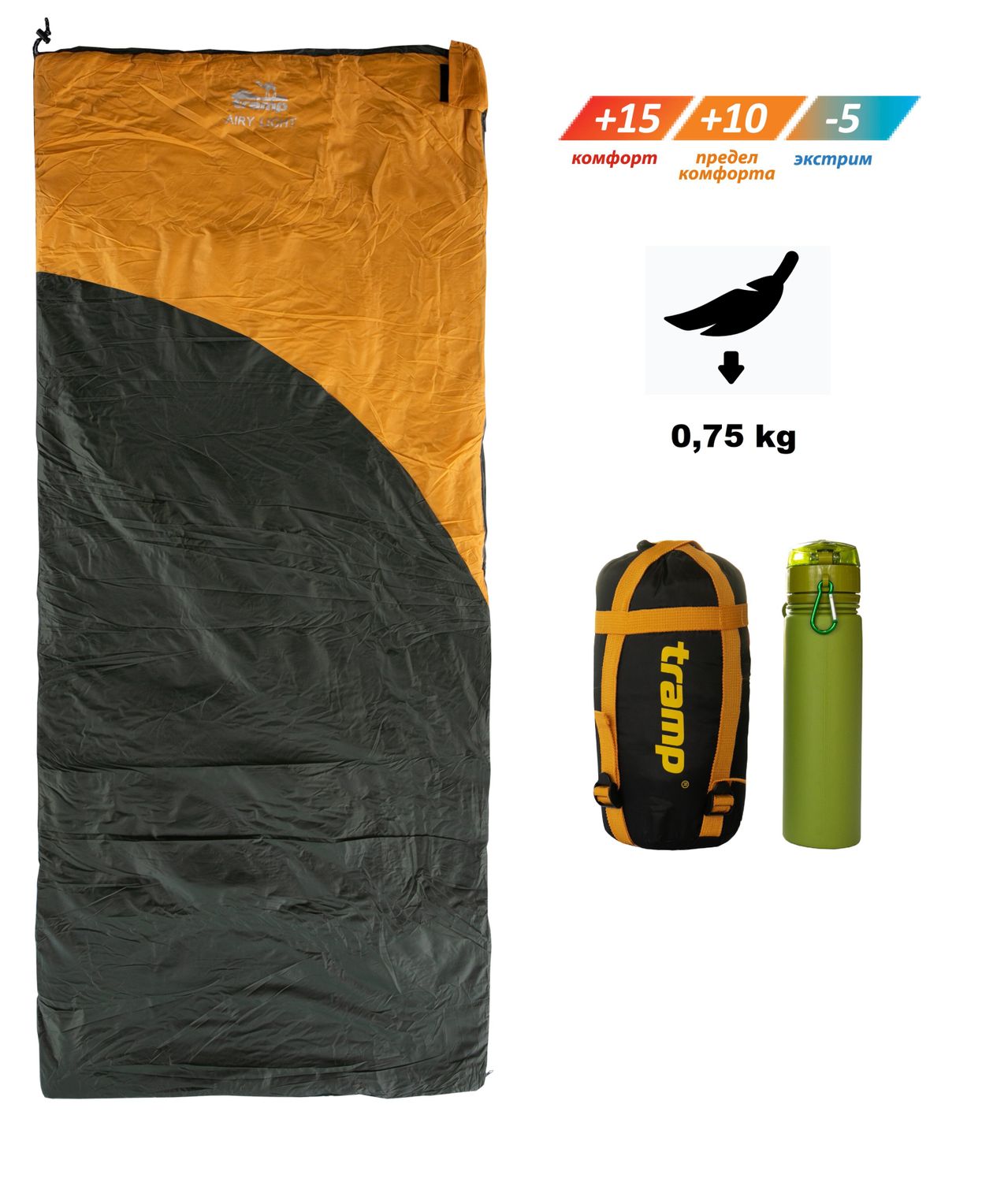 

Спальный мешок-одеяло Tramp Airy Light 190 см Правый (TRS-056-R)