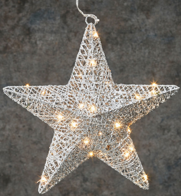 

Звезда декоративная серебрянная, диаметр 30 см, 30 led Luca Lighting (8718861683097)