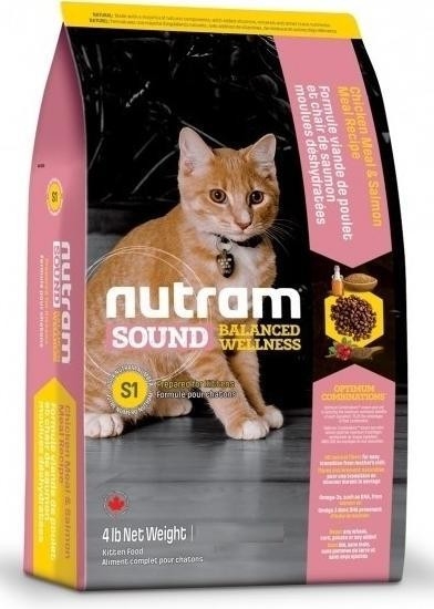 

Сухой корм Nutram S1 Sound Balanced Wellness Kitten для котят со вкусом курицы и лосося 20 кг