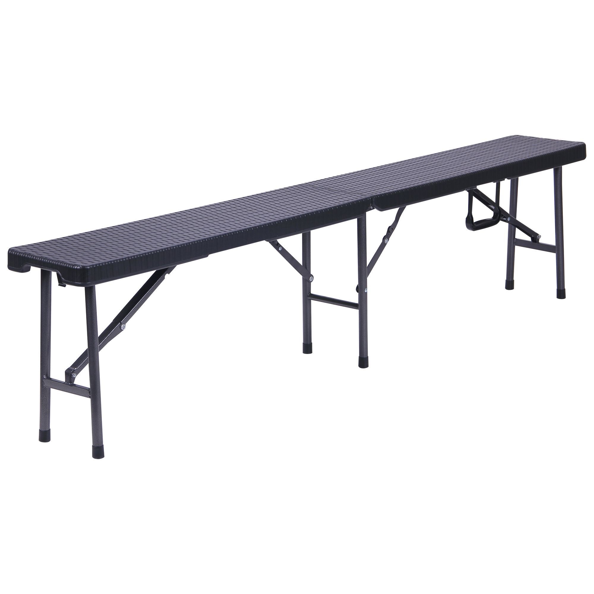 

Лавочка складная Джили RBK-180 180/90x25x43 см пластик Rattan Black черный AMF