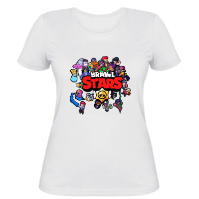 

Женская футболка Stedman Heroes and logo Brawl Stars XS Белый