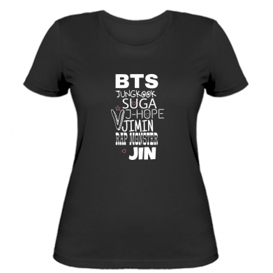 

Женская футболка Stedman BTS names of participants XL Черный