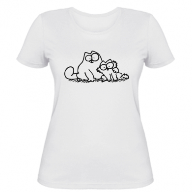 

Женская футболка Stedman Кот и котенок L Белый