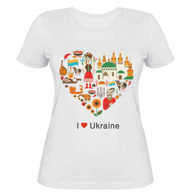 

Женская футболка Stedman Love Ukraine Hurt L Белый
