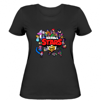 

Женская футболка Stedman Heroes and logo Brawl Stars XS Черный