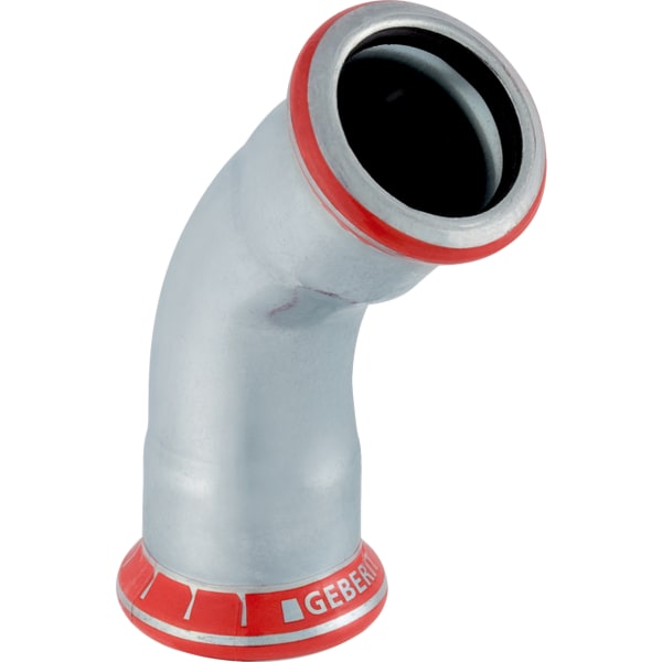 

Отвод из углеродистой стали Geberit Mapress 45° оцинкованный d=35 (23606)